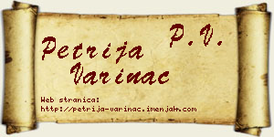 Petrija Varinac vizit kartica
